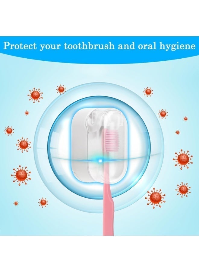 ChicAbode 3 جهاز كمبيوتر شخصي السفر فرشاة الأسنان رأس يغطي الأغطية، فرشاة الأسنان المحمولة رأس الحالة، الجدار المثبتة معلقة فرشاة الأسنان حامي المنظم، حامل فرشاة الأسنان البلاستيكية، للمنزل في الهواء الطلق الحمام - Image 3